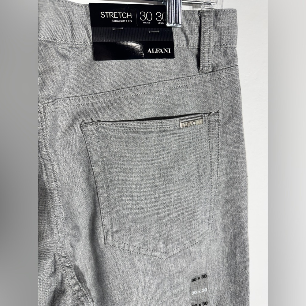 ALFANI Men's Gray Straigh leg Cotton Denim Pants 30/30 - Picture 4 of 6